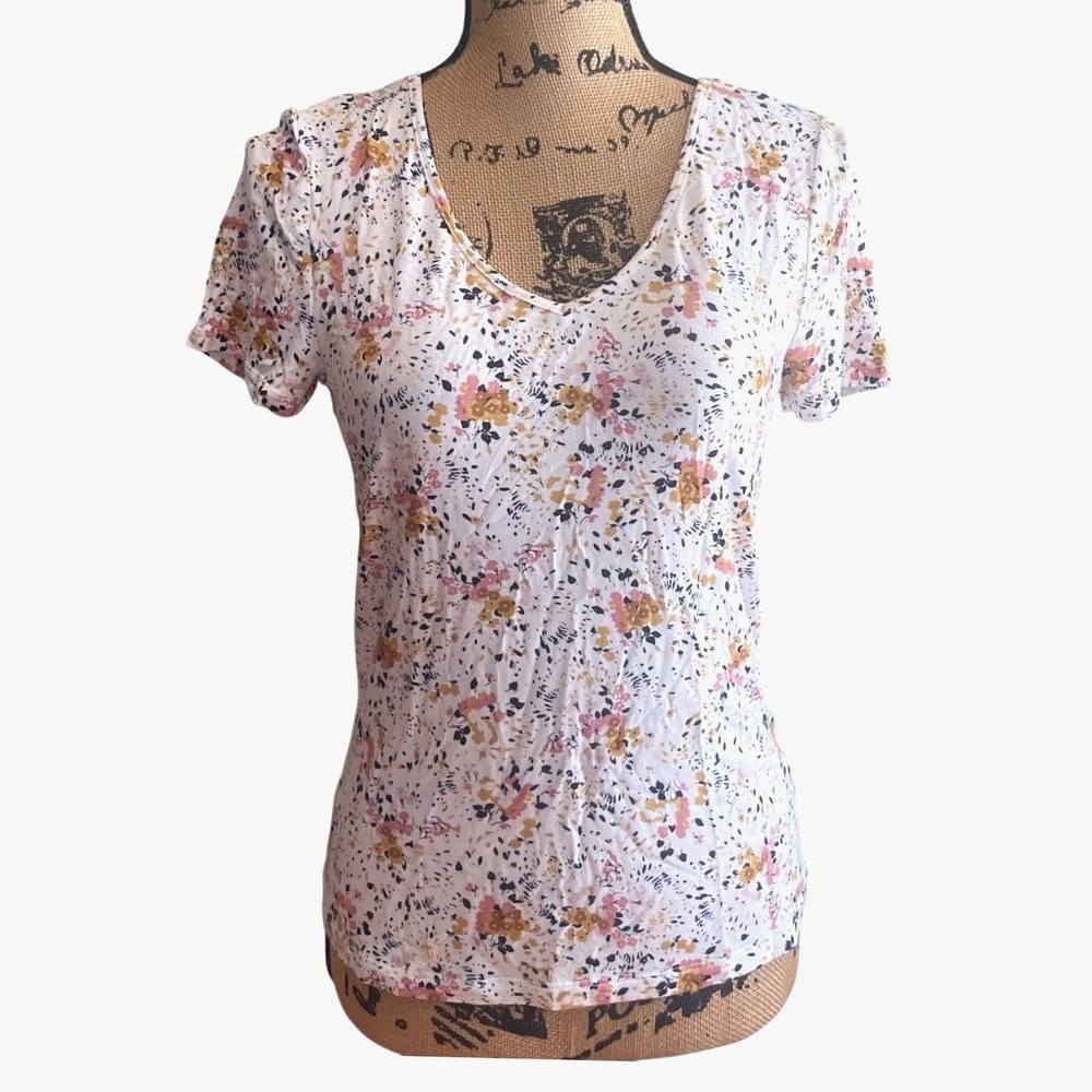 24/7‎ Maurices Womens Casual Floral Boho Cottagecore Summer Top White Size XS